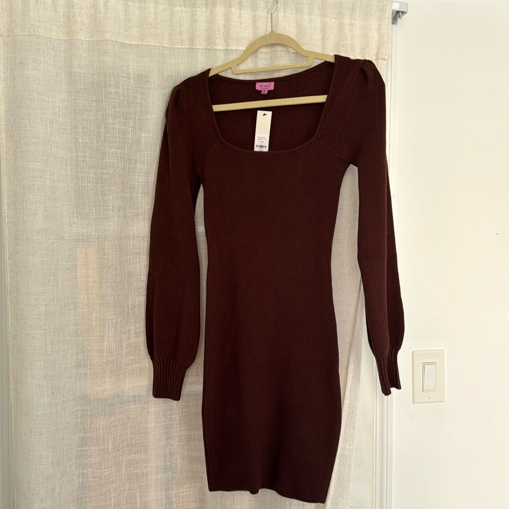 Chocolate knit dress